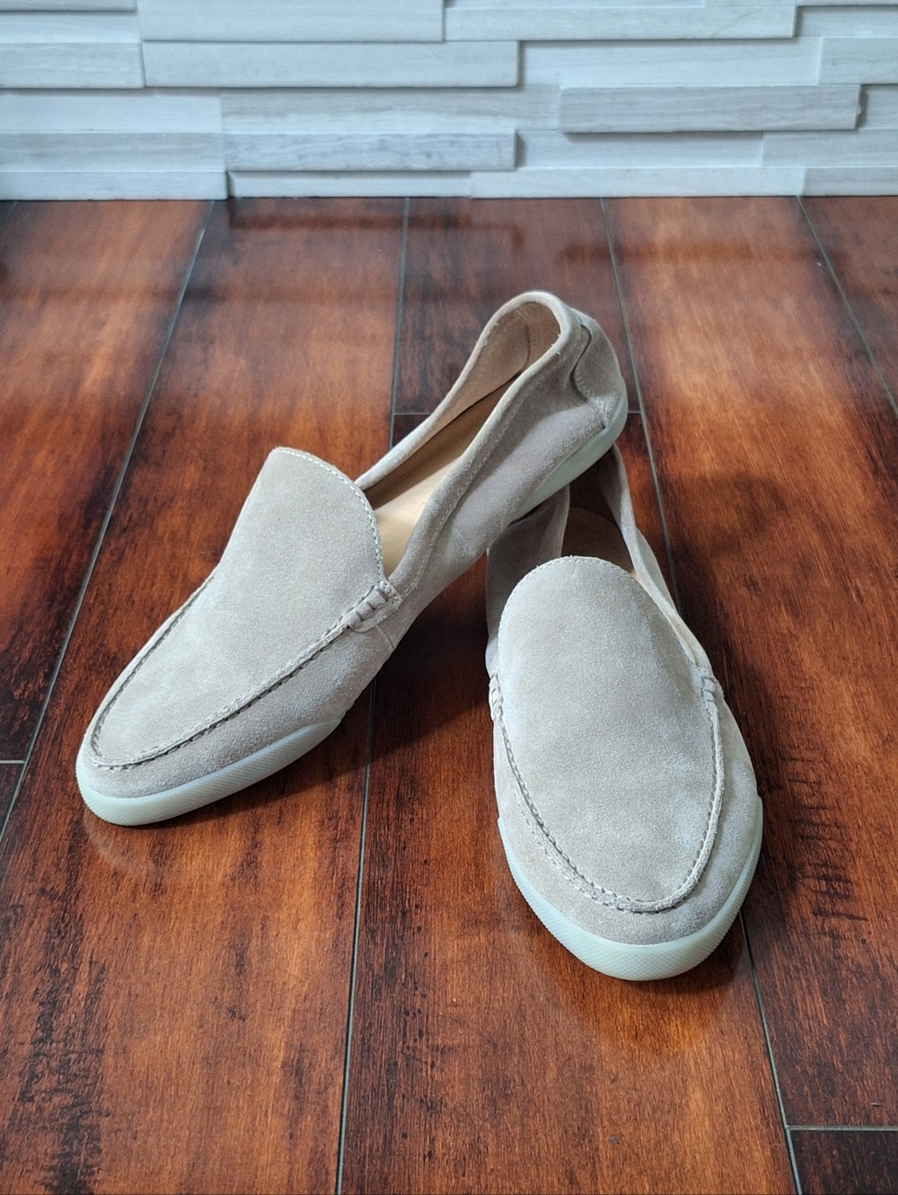 Frye Melanie Skimmer Loafers Taupe Suede Slip-On Flats Women’s Size 11M